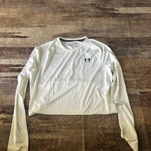 Under Armour Women's White Long-Sleeve Performance Tee with Logo